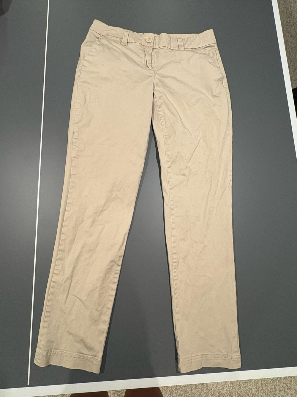 New York & Company Light Beige Straight-Leg Pants